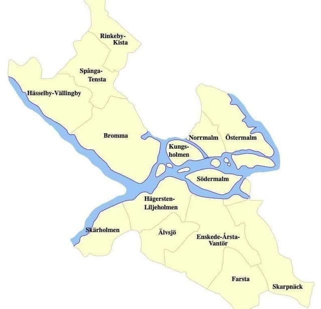 Mapa del distrito de Estocolmo