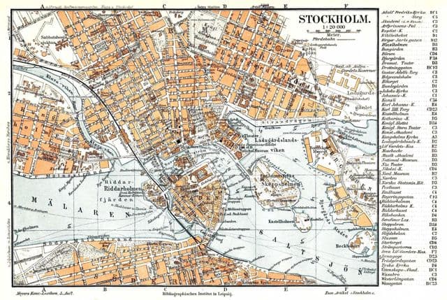 Mapa antiguo de Estocolmo