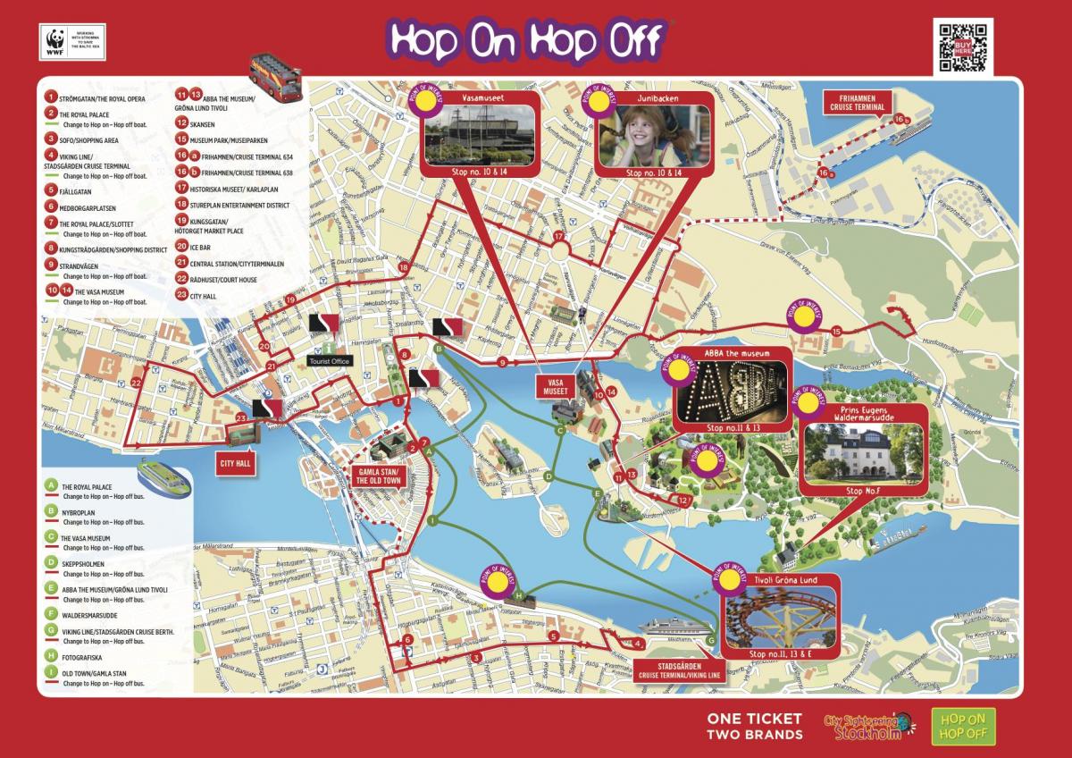Mapa de Estocolmo Big Bus
