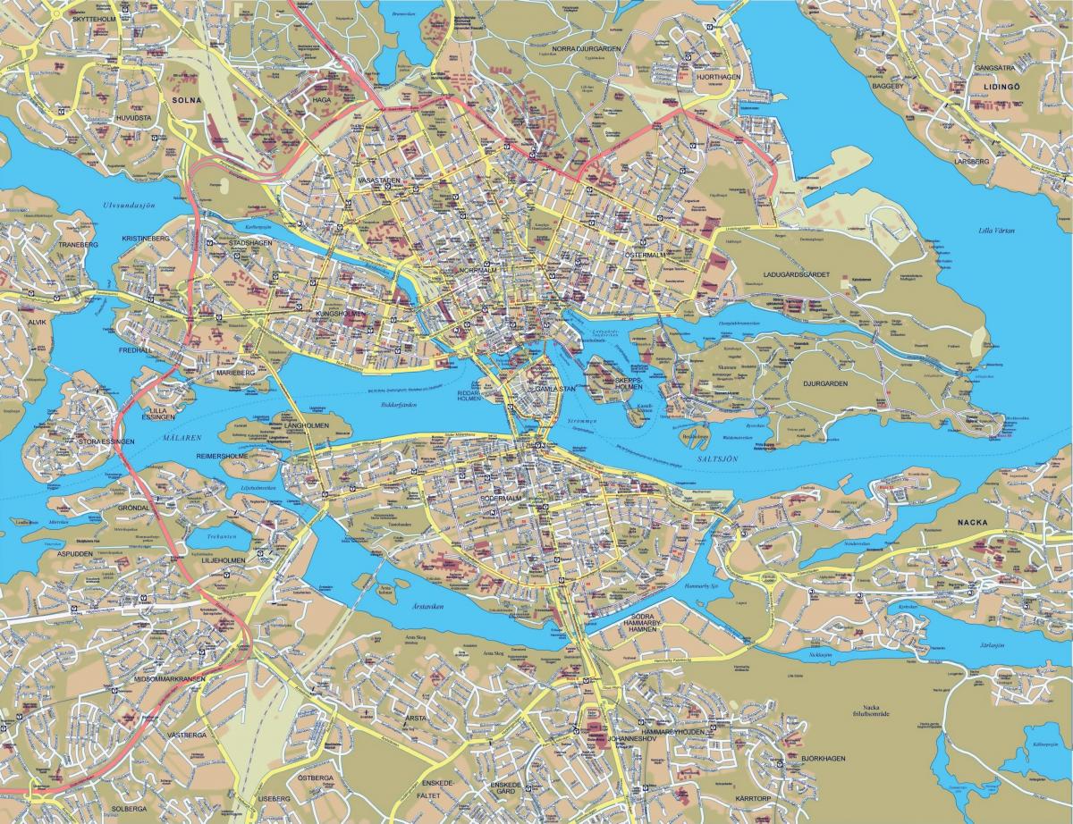 Mapa de calles de Estocolmo