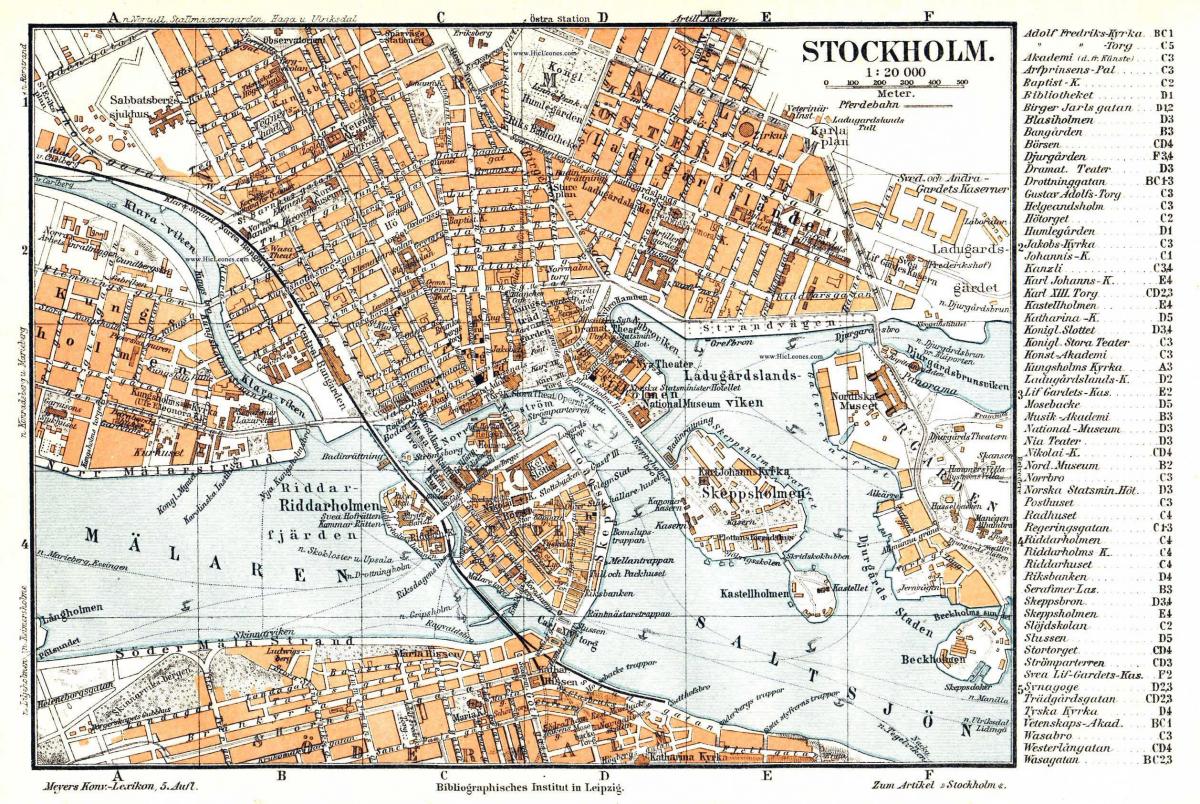 Mapa antiguo de Estocolmo